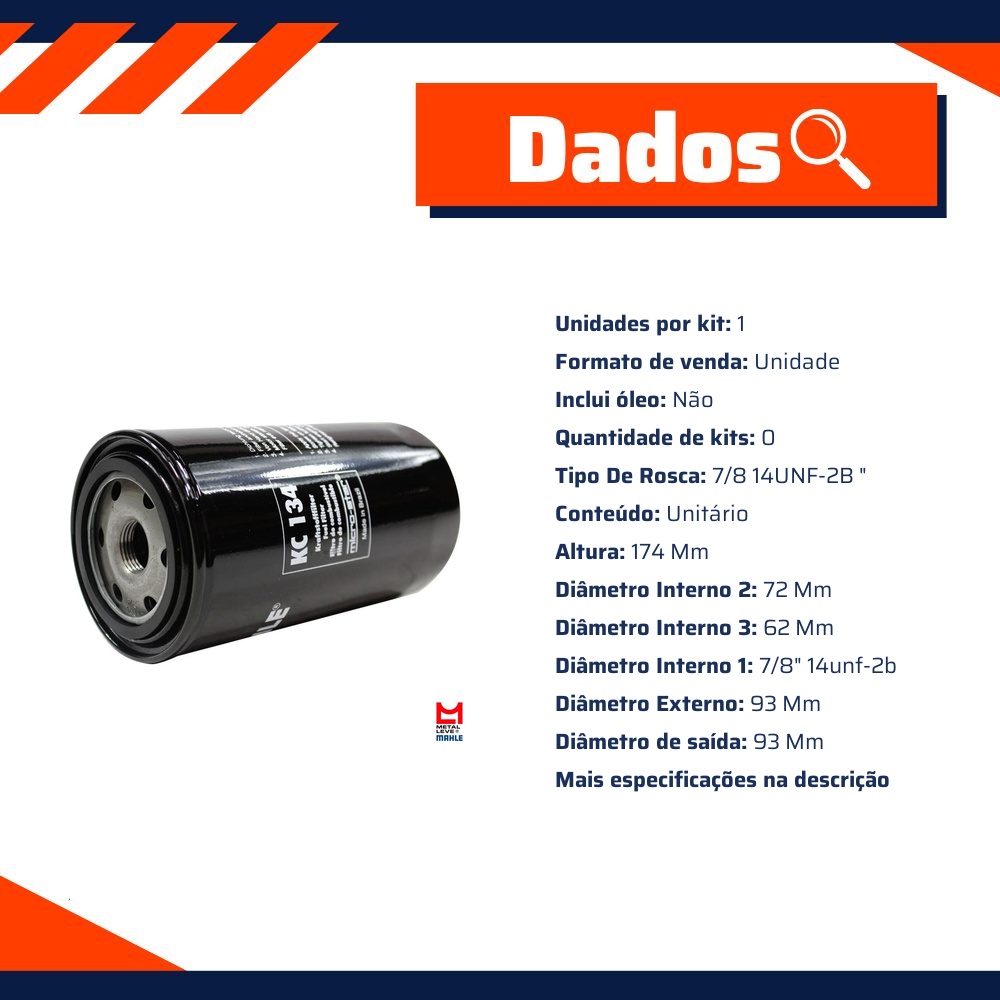 Filtro Blindado de Combustível para Gmc 15-190 - Mahle Metal Leve - KC134