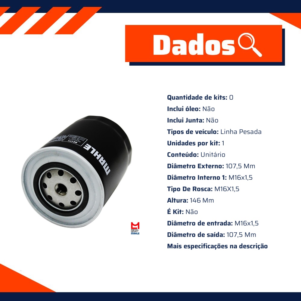 Filtro Blindado de Combustível - Mahle Metal Leve - KC171