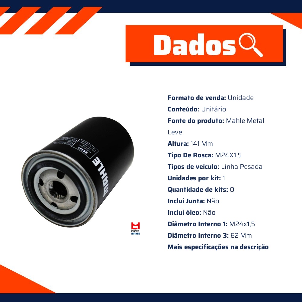 Filtro Blindado de Combustível - Mahle Metal Leve - KC441