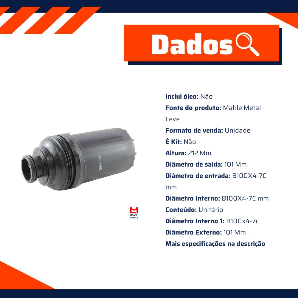 Filtro Blindado de Combustível - Mahle Metal Leve - KC617