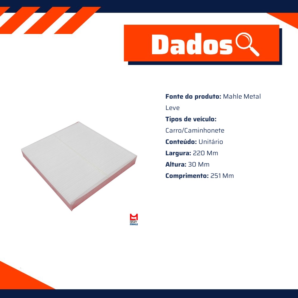 FIltro de Ar Condicionado Cabine - Mahle Metal Leve - LA816/3