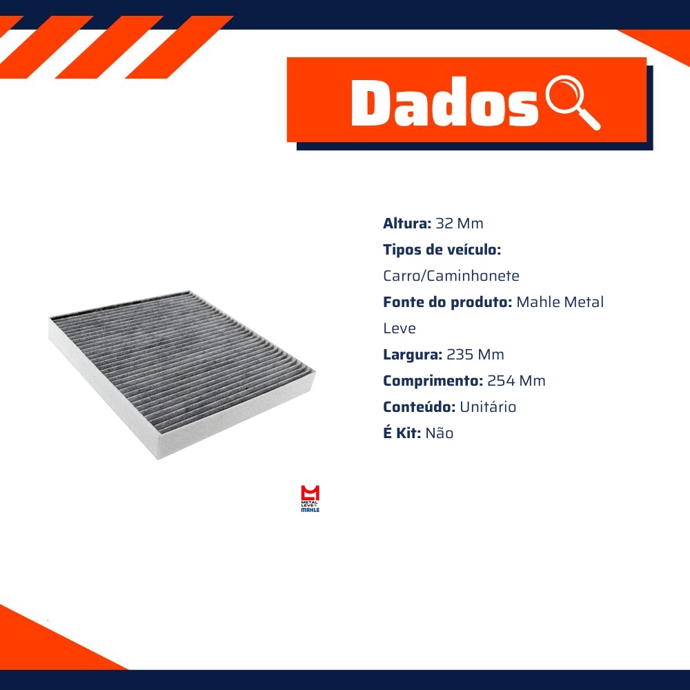 FIltro de Ar Condicionado Cabine - Mahle Metal Leve - LAK888