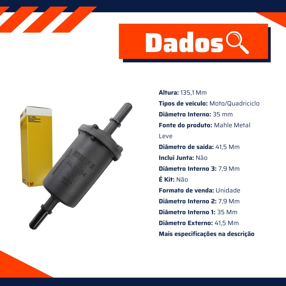 Filtro Blindado de Combustível - Mahle Metal Leve - KL1054