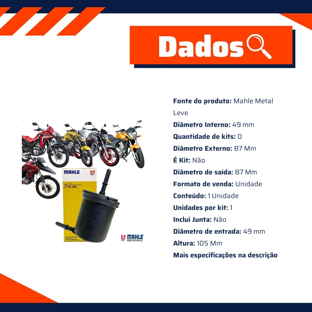 Filtro Blindado de Combustível - Mahle Metal Leve - KL1053