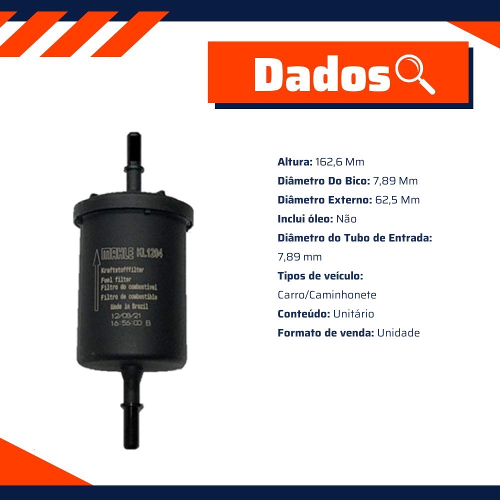 Filtro Blindado de Combustível - Mahle Metal Leve - KL1204