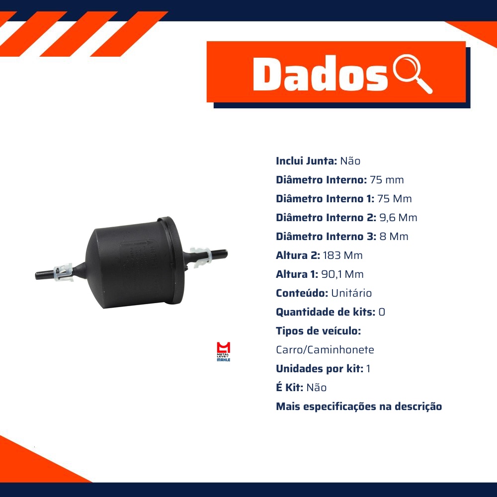 Filtro Blindado de Combustível - Mahle Metal Leve - KL223/1