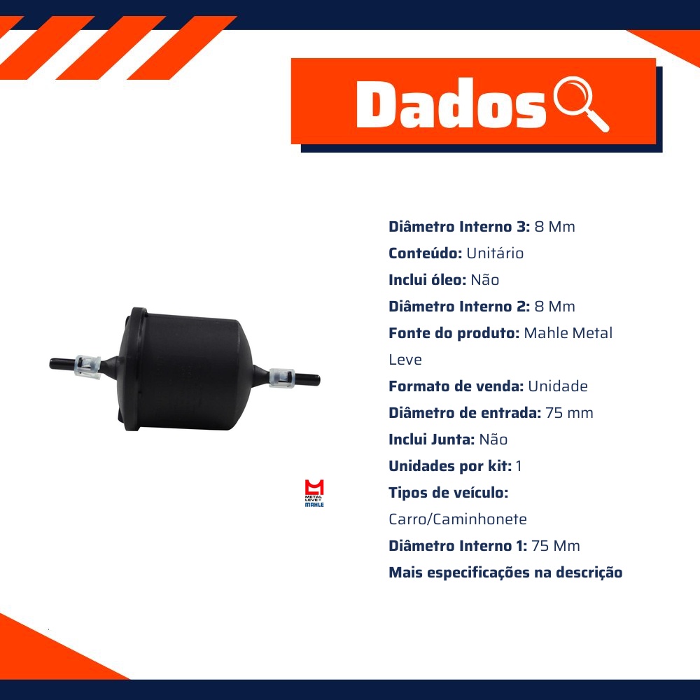 Filtro Blindado de Combustível - Mahle Metal Leve - KL224/1