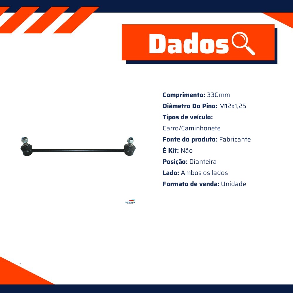 Bieleta Dianteiro Direito ou Esquerdo para Toyota YARIS - Perfect - KBT0706