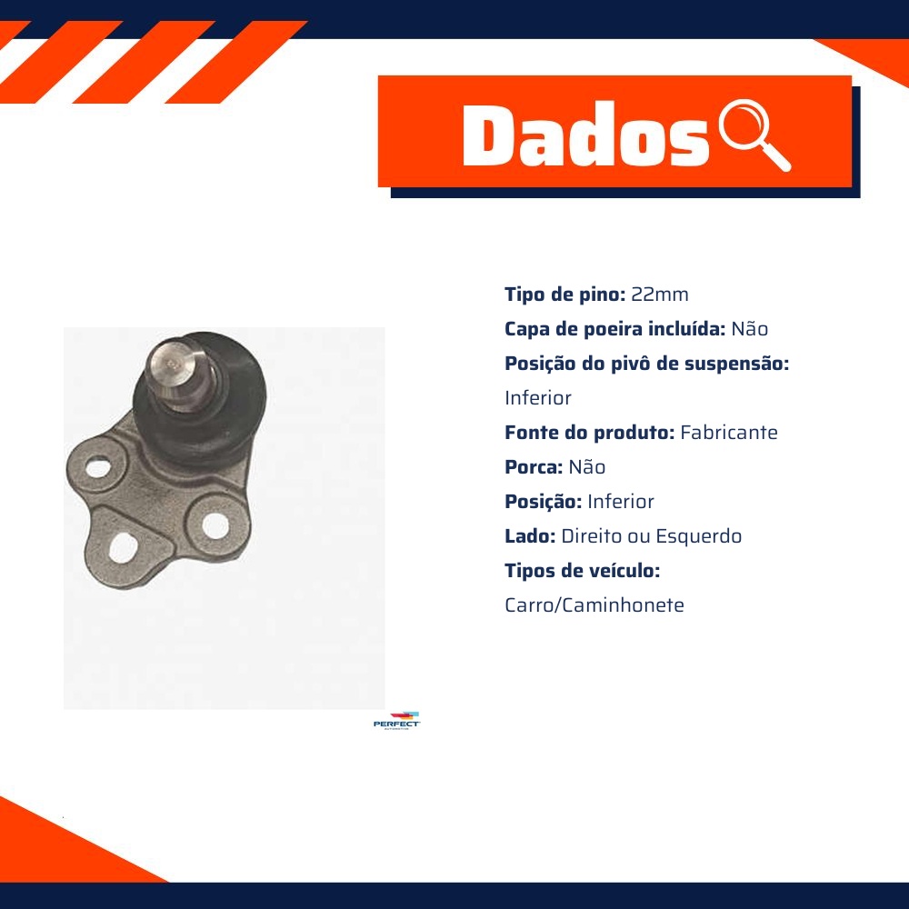Pivo Suspensão Inferior Direito ou Esquerdo para Volvo XC60 - Perfect - PVI3900