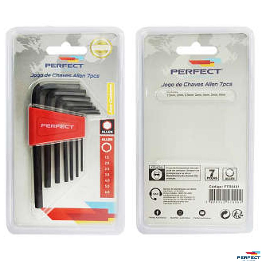 Kit Ferramenta Jogo Chave Allen 7Pcs - Perfect - FTR0401