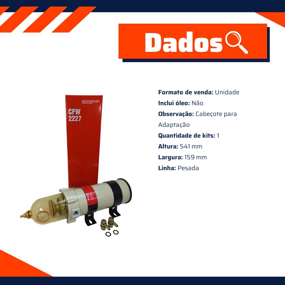 Cabeçote do Filtro de Combustível - Wega - CFW2227