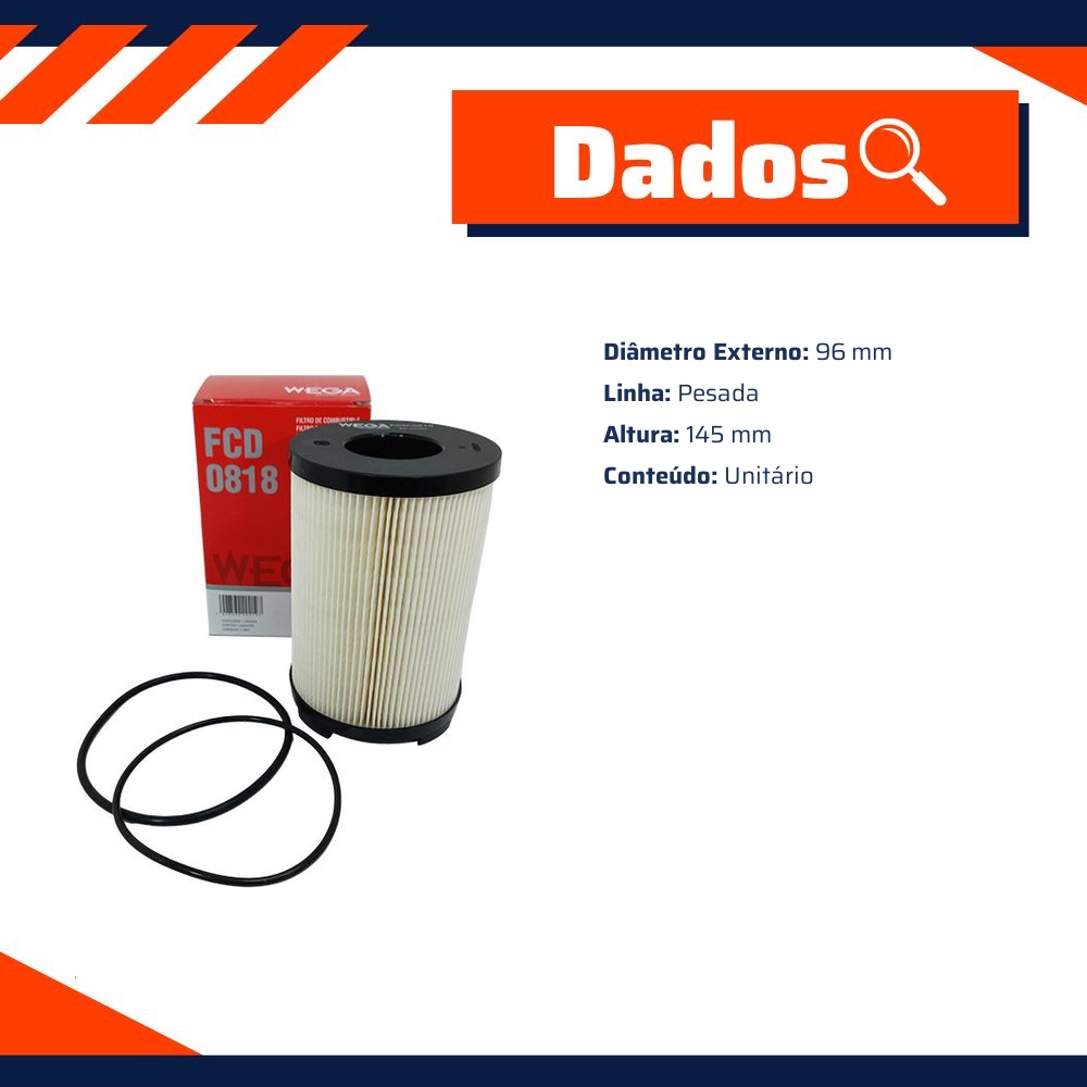 Filtro de Combustível - Wega - FCD0818