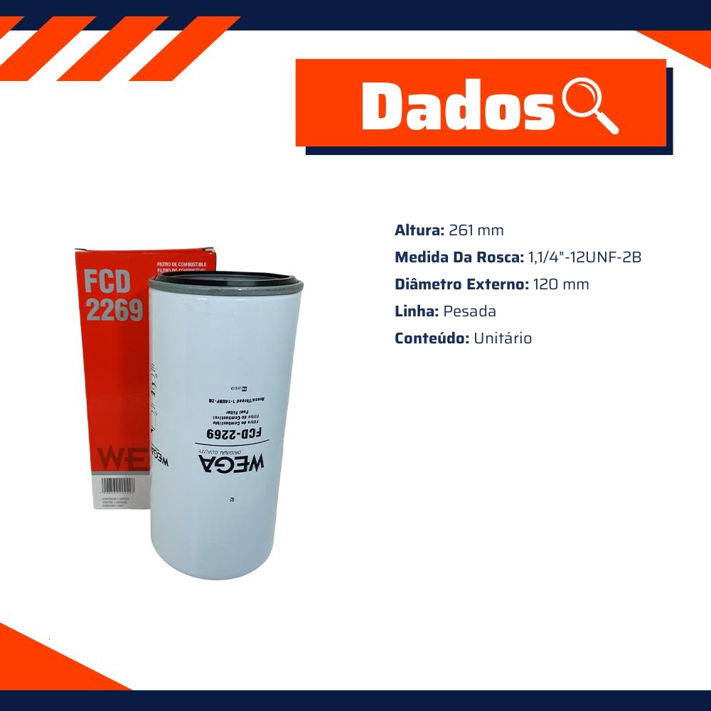 Filtro de Combustível - Wega - FCD2269