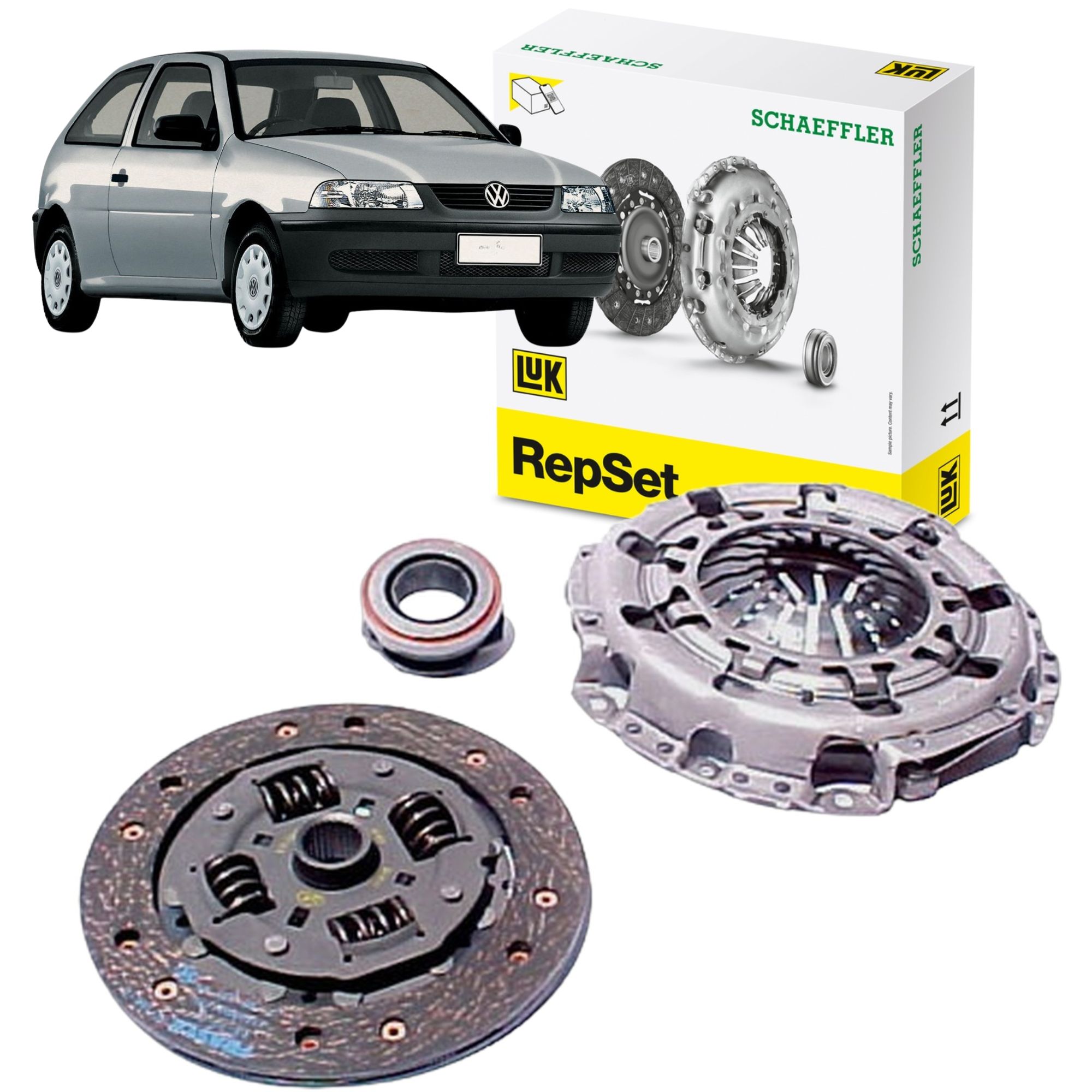Kit de Embreagem com Disco, Platô e Rolamento para Volkswagen Gol - LuK - 618 2168 00
