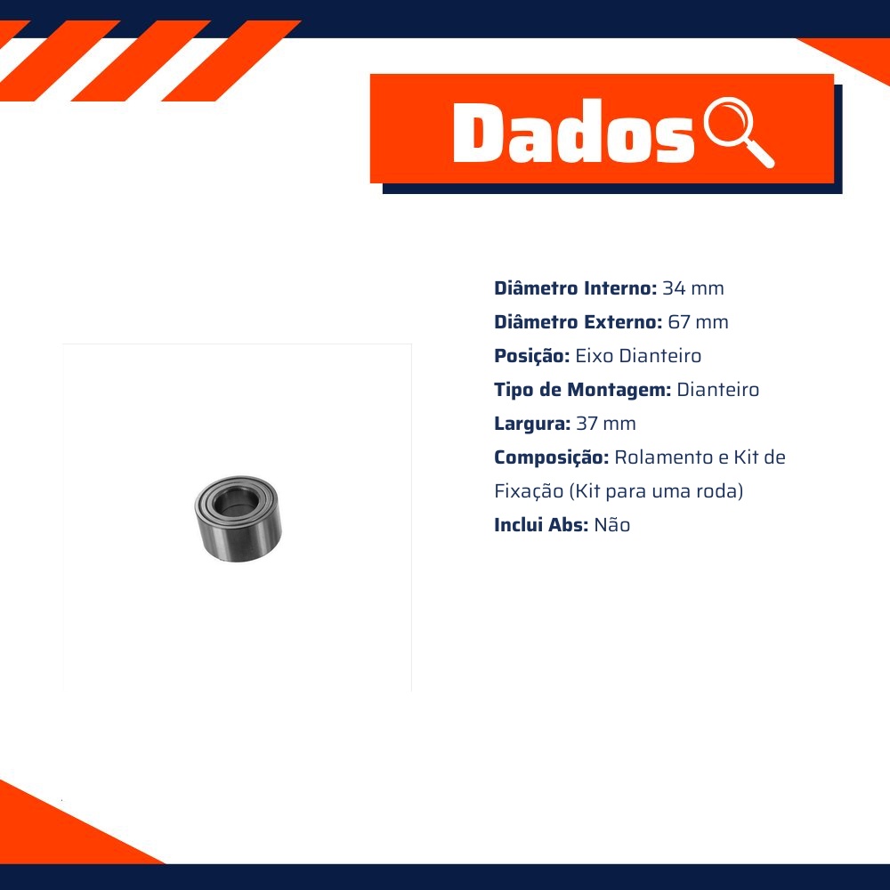 Rolamento de Roda Dianteiro - SKF - VKBA 3600 A