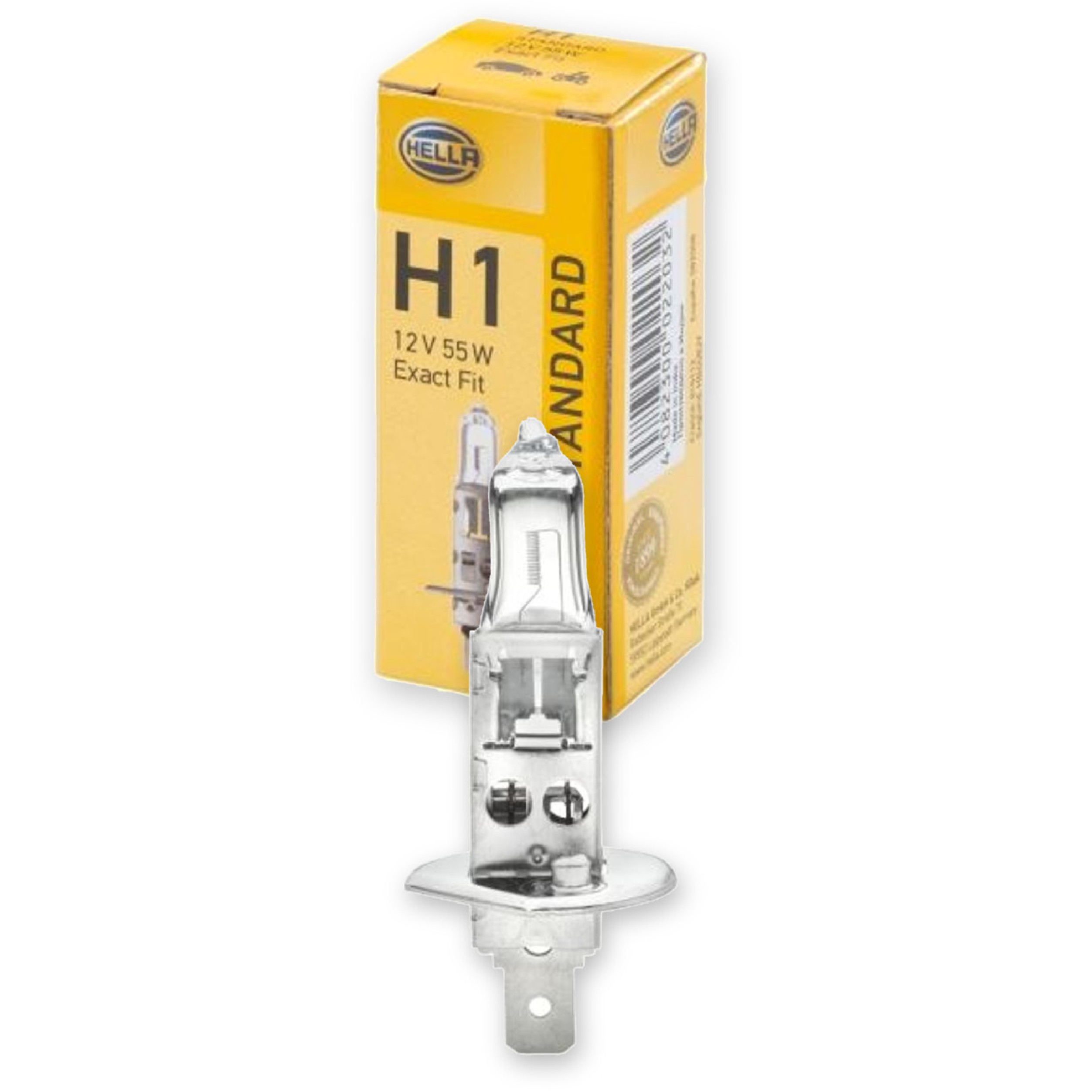 Lâmpada Farol Alto Baixo H1 12V 55W Halógena P14.5s - Hella - H1