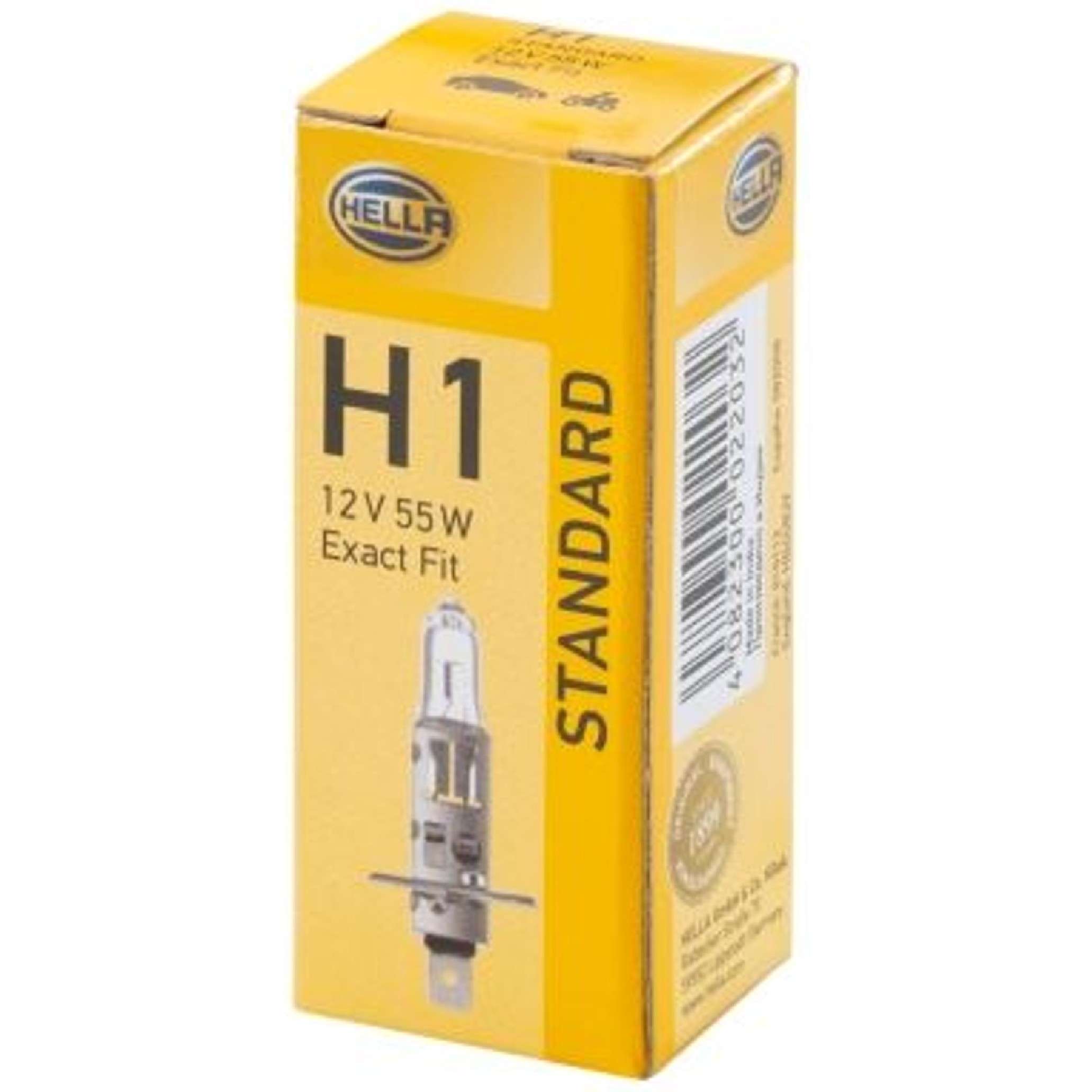 Lâmpada Farol Alto Baixo H1 12V 55W Halógena P14.5s - Hella - H1