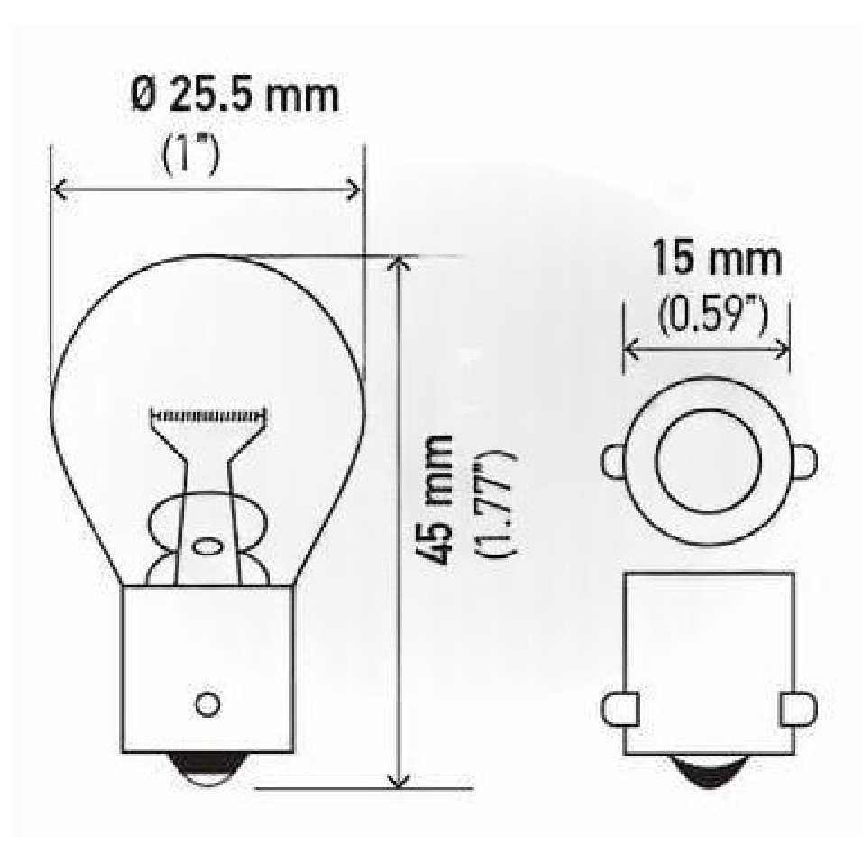 Kit 10 Lâmpadas Freio Posição P21W 12V 21W BA15s Pingo - Hella - 7506