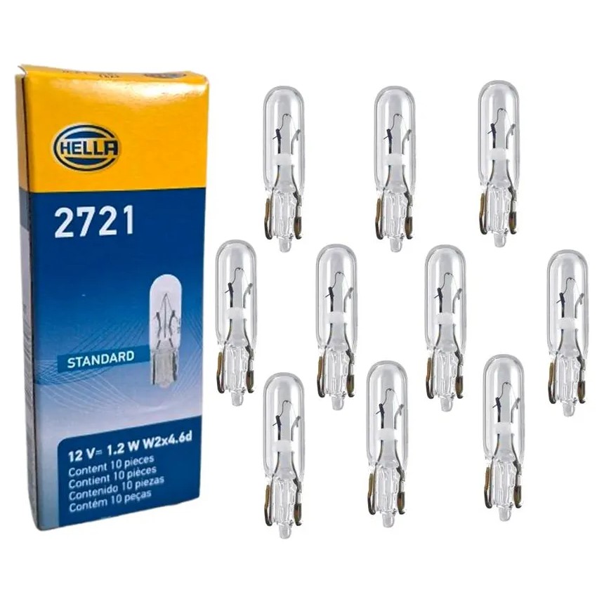 10 Lâmpadas Miniatura Amarela 12V 1,2W - Hella - 2721
