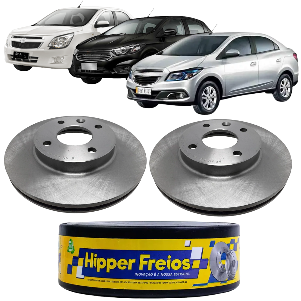 Par de Discos de Freio Dianteiro Ventilado - Hipper Freios - HF 51C