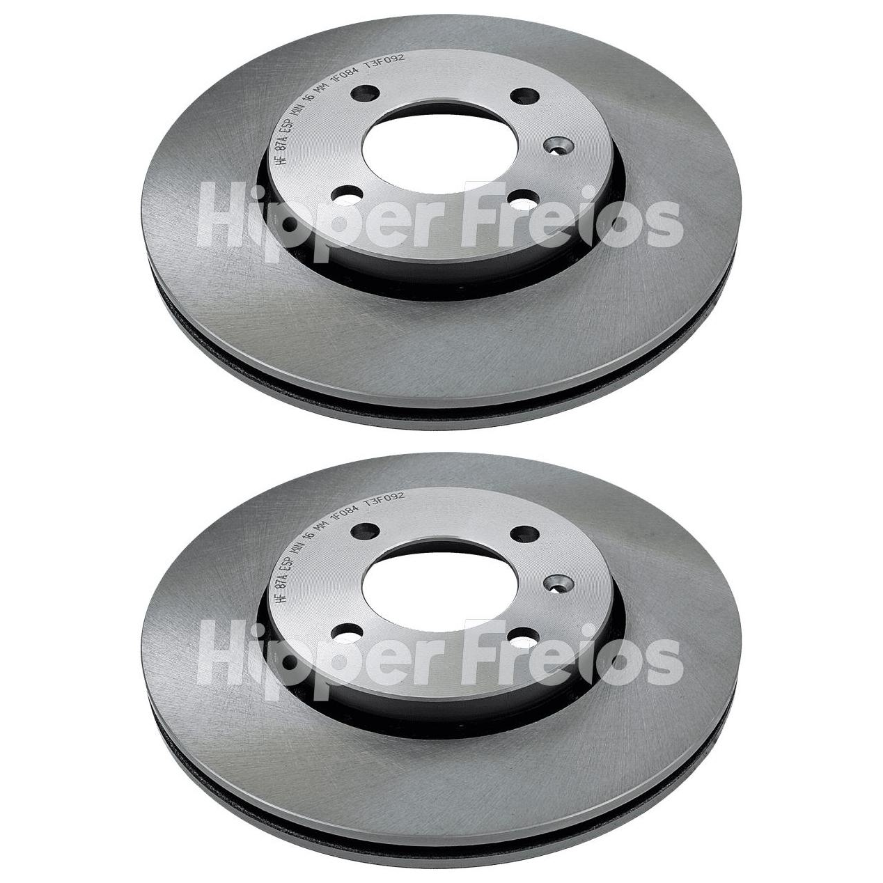 Par de Discos de Freio Dianteiro Ventilado - Hipper Freios - HF 87A