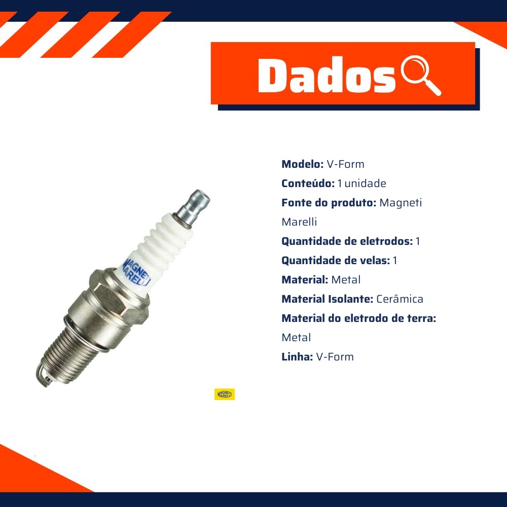 Vela de Ignição V-Form - Magneti Marelli - F5RFMM