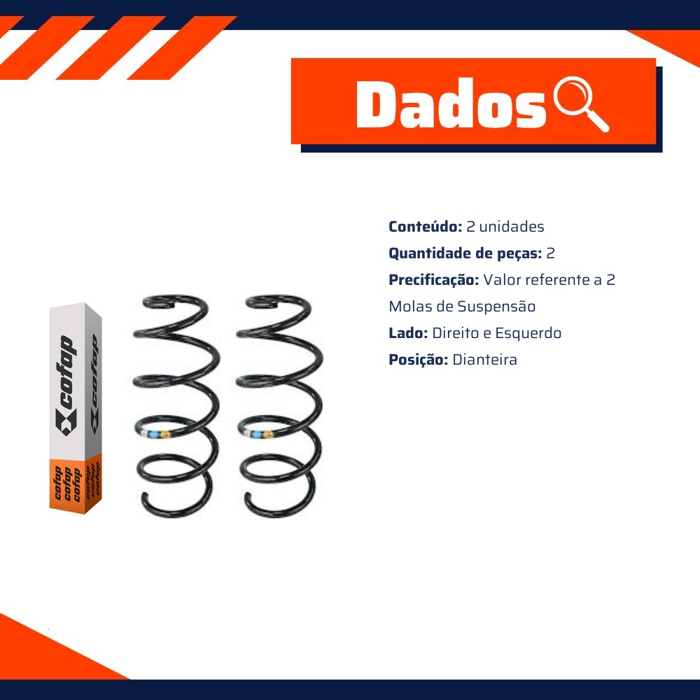 Par Mola Suspensão Dianteira para Chevrolet Onix e Prisma - Cofap - MC.ECHE1014M