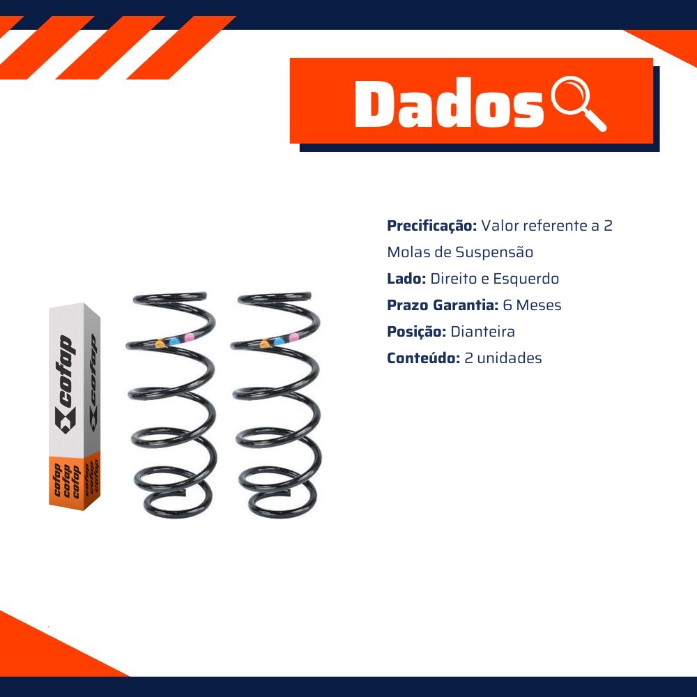 Par Mola Suspensão Dianteira para Ford Fiesta e Fiesta Sedan - Cofap - MC.EFOR1010