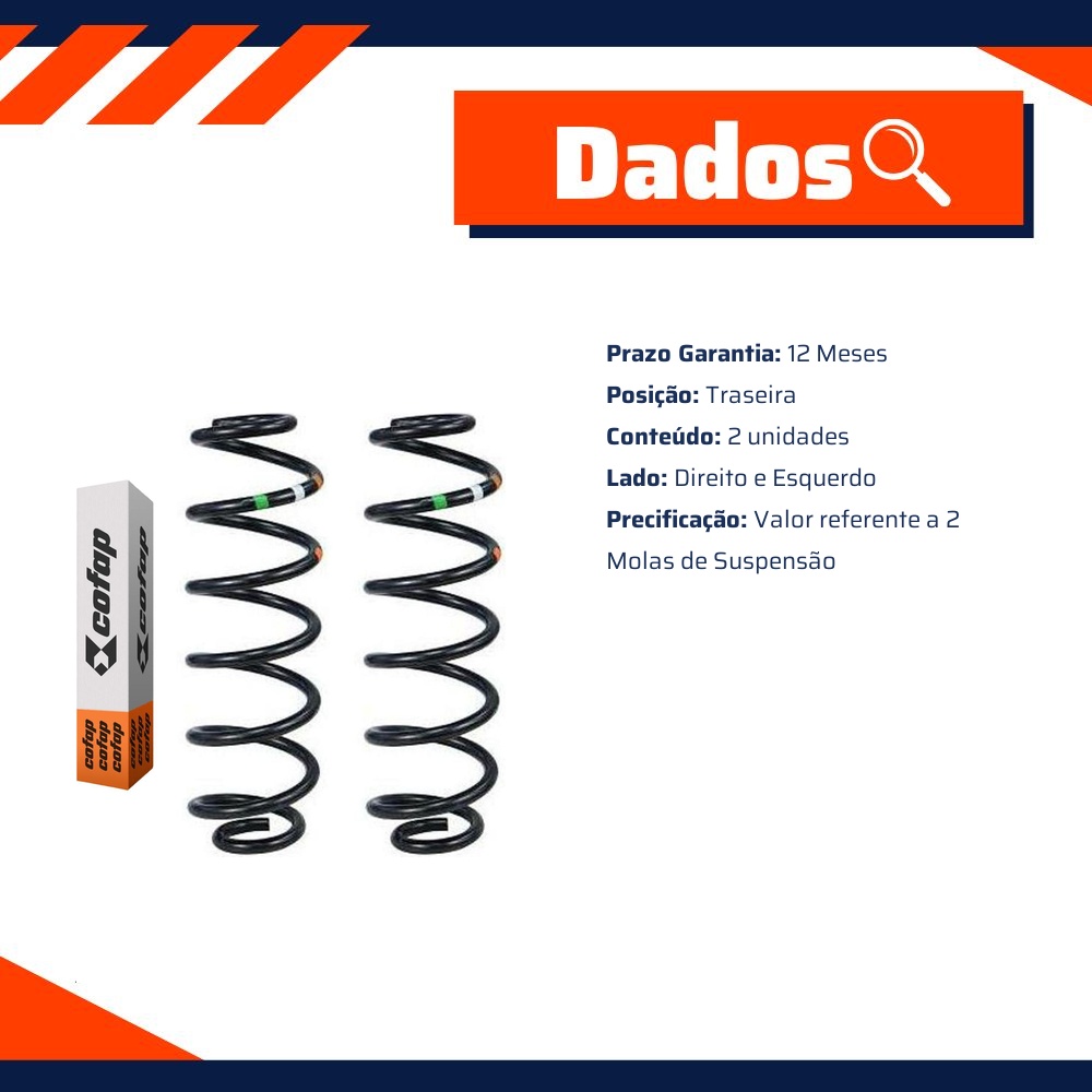 Par Mola Suspensão Traseira para Renault Kwid - Cofap - MC.EREN07