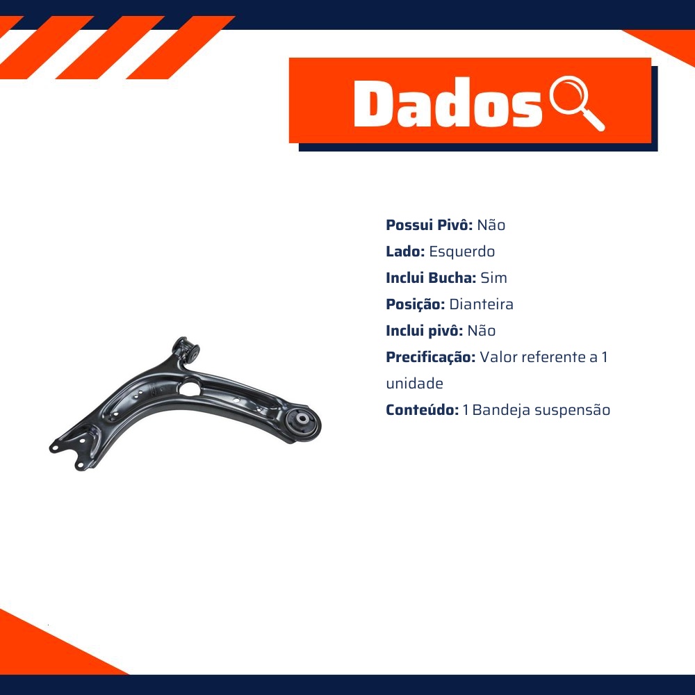 Bandeja Suspensão Dianteira Esquerda Com Bucha - Cofap - BJC01075M