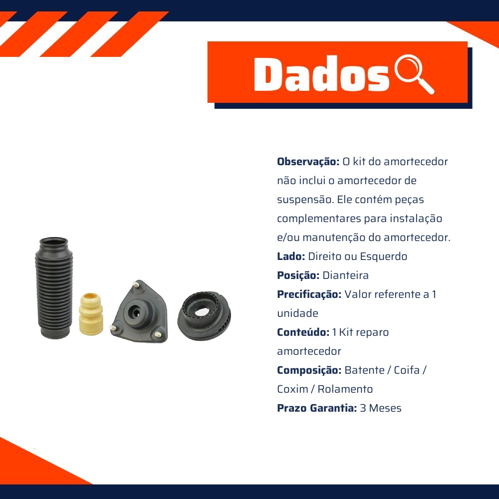 Kit Reparo Amortecedor Dianteiro Direito ou Esquerdo para KIA Cerato - Cofap - TKC33004