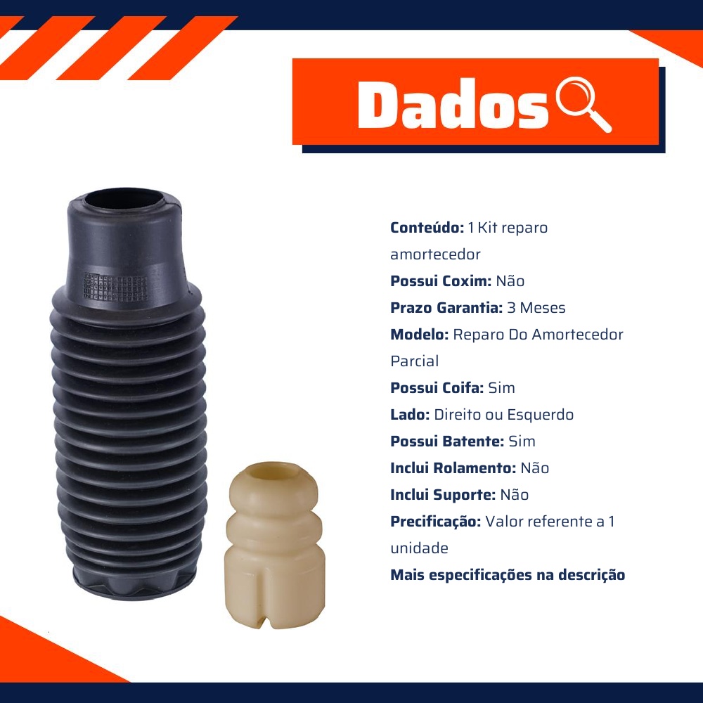 Kit Reparo Amortecedor Dianteiro Direito Ou Esquerdo Com Batente Com Coifa - Cofap - KSC17114S