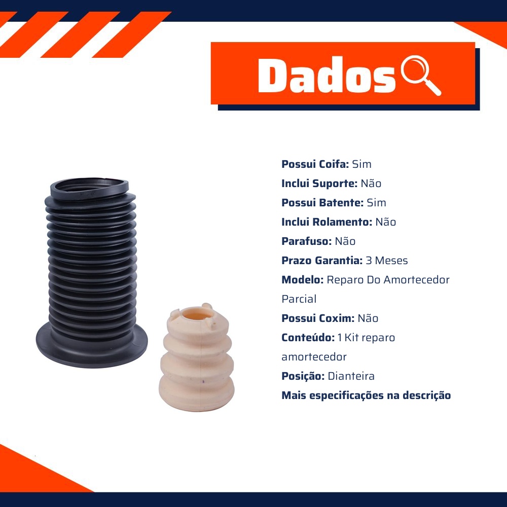 Kit Reparo Amortecedor Dianteiro Direito Ou Esquerdo Com Batente Com Coifa - Cofap - KSC03125S