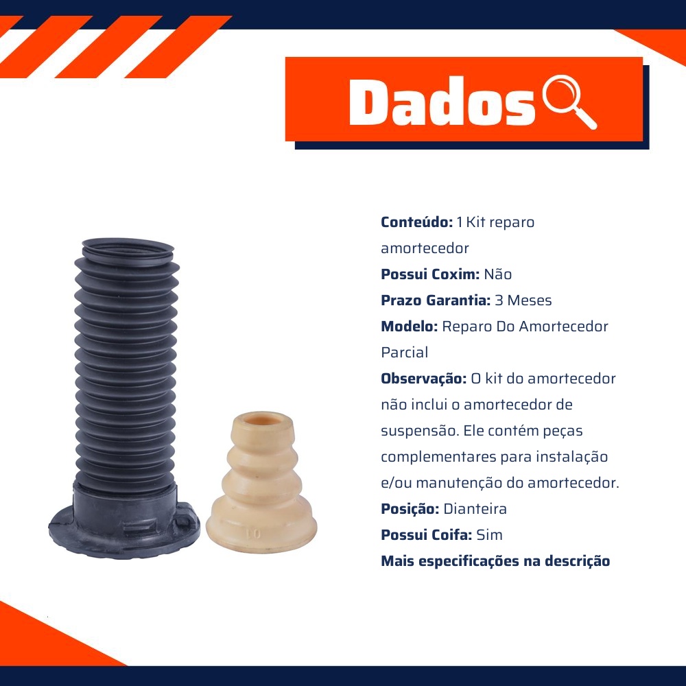 Kit Reparo Amortecedor Dianteiro Esquerdo com Batente com Coifa para Honda Civic - Cofap - KSC10213S