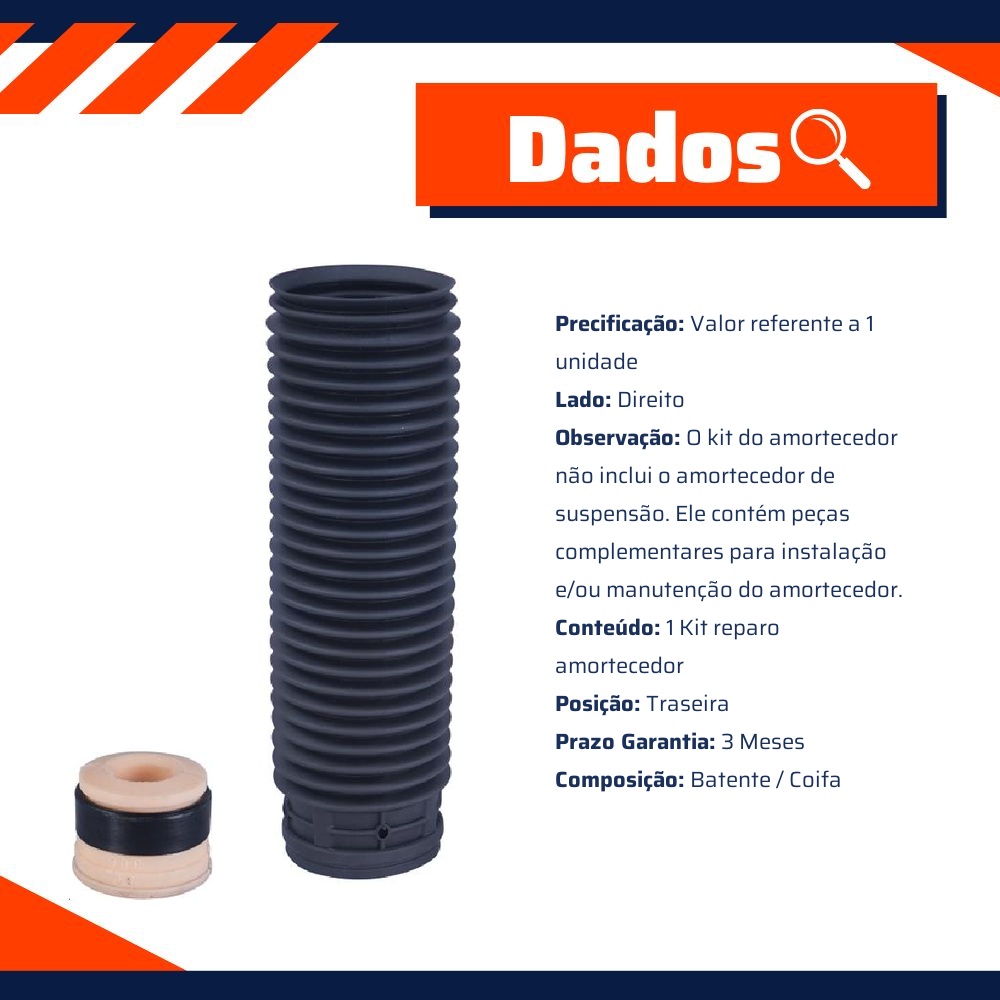 Kit Reparo Amortecedor Traseiro Direito ou Esquerdo para Fiat Toro - Cofap - KSC03126S