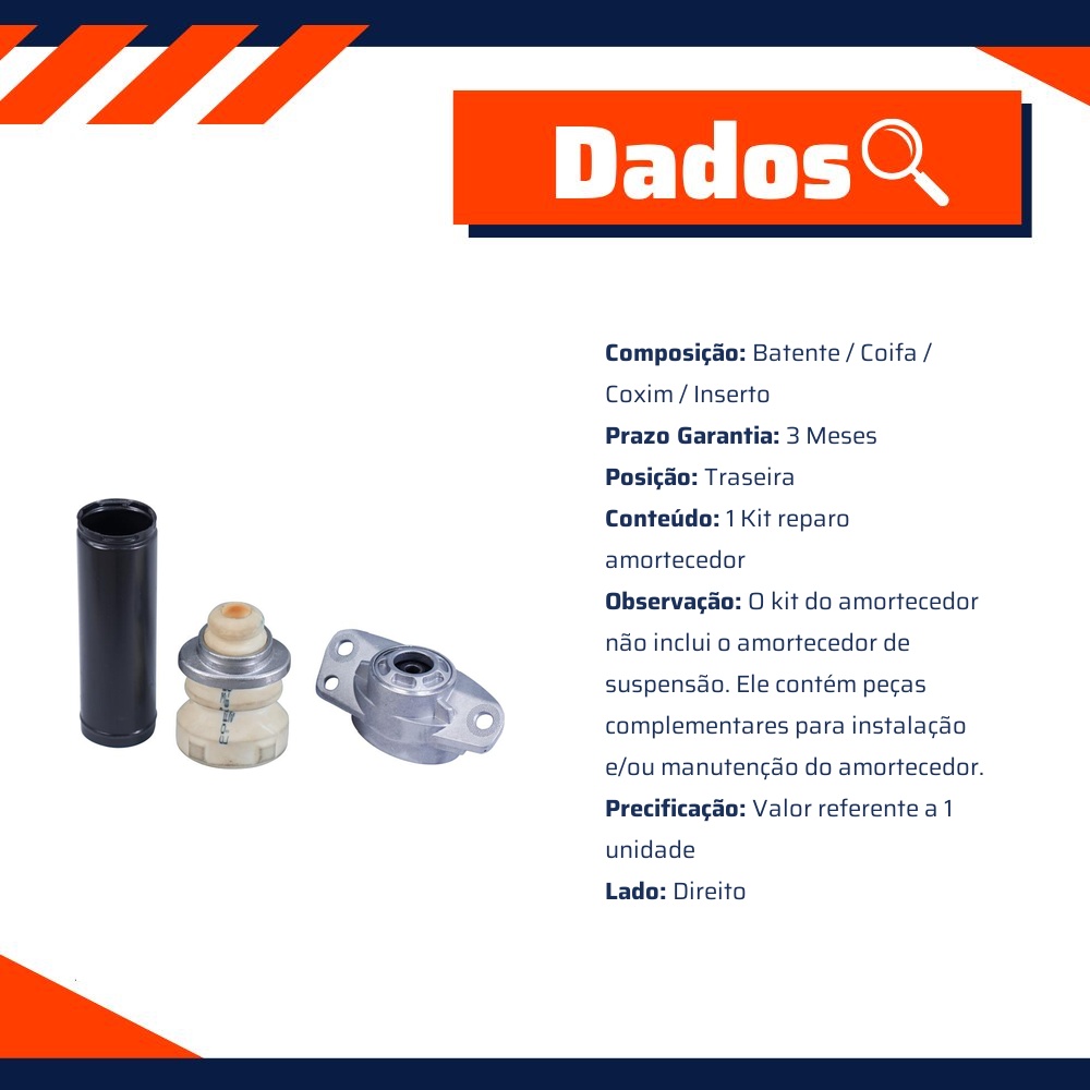 Kit Reparo Amortecedor Traseiro Direito Ou Esquerdo - Cofap - TKC01111