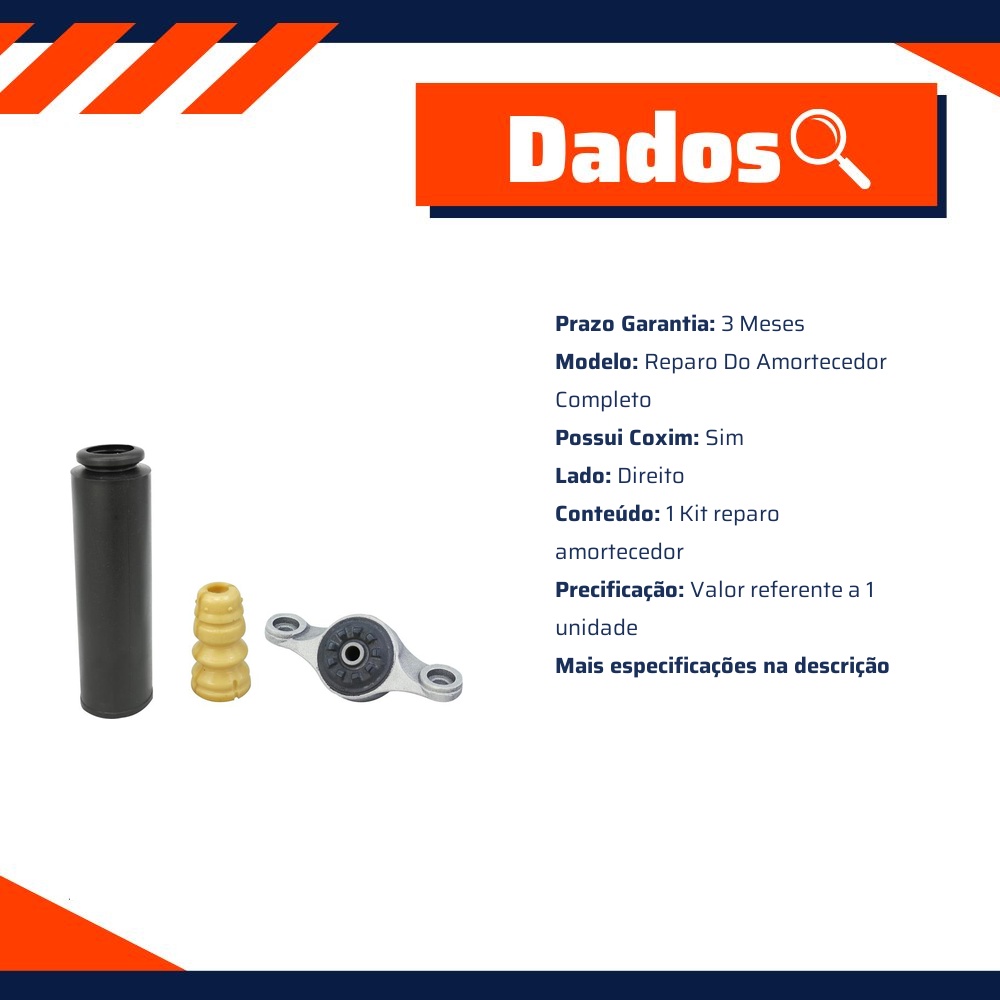 Kit Reparo Amortecedor Traseiro com Batente com Coifa com Coxim para Hyundai Creta - Cofap - TKC32109