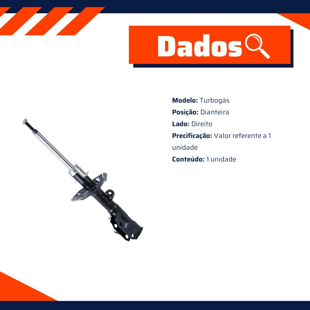 Amortecedor Dianteiro Direito da Suspensão para Honda City e FIT - Cofap - GP33288