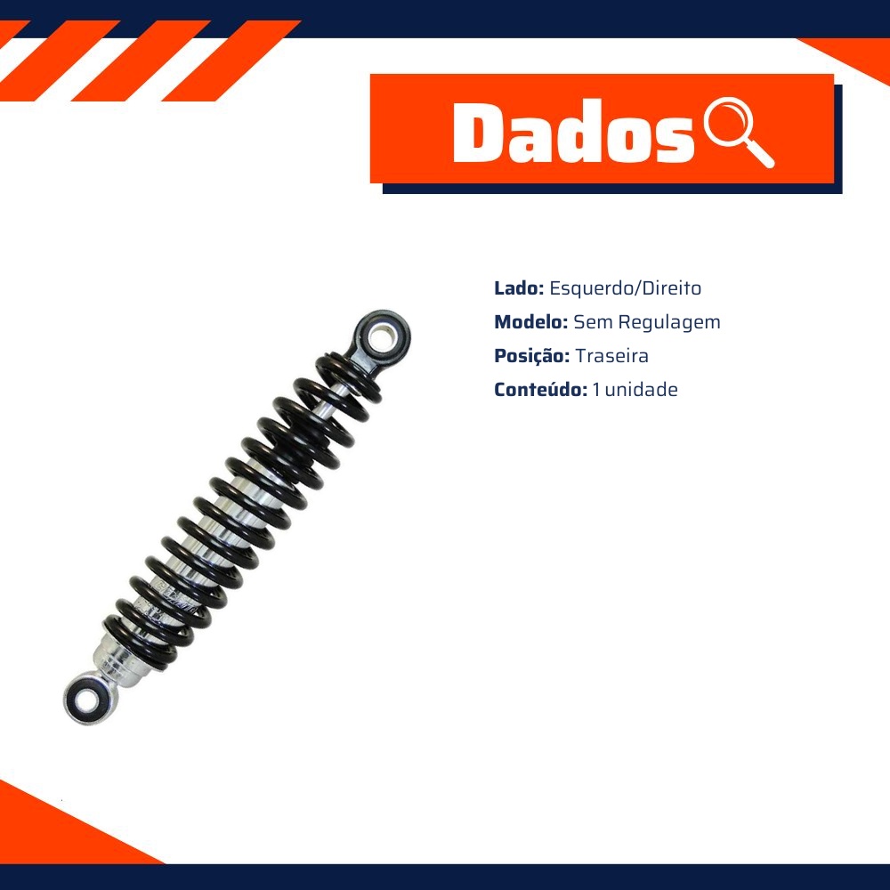 Amortecedor Traseiro Direito ou Esquerdo da Suspensão para Yamaha Crypton 105 - Cofap - CR22602M