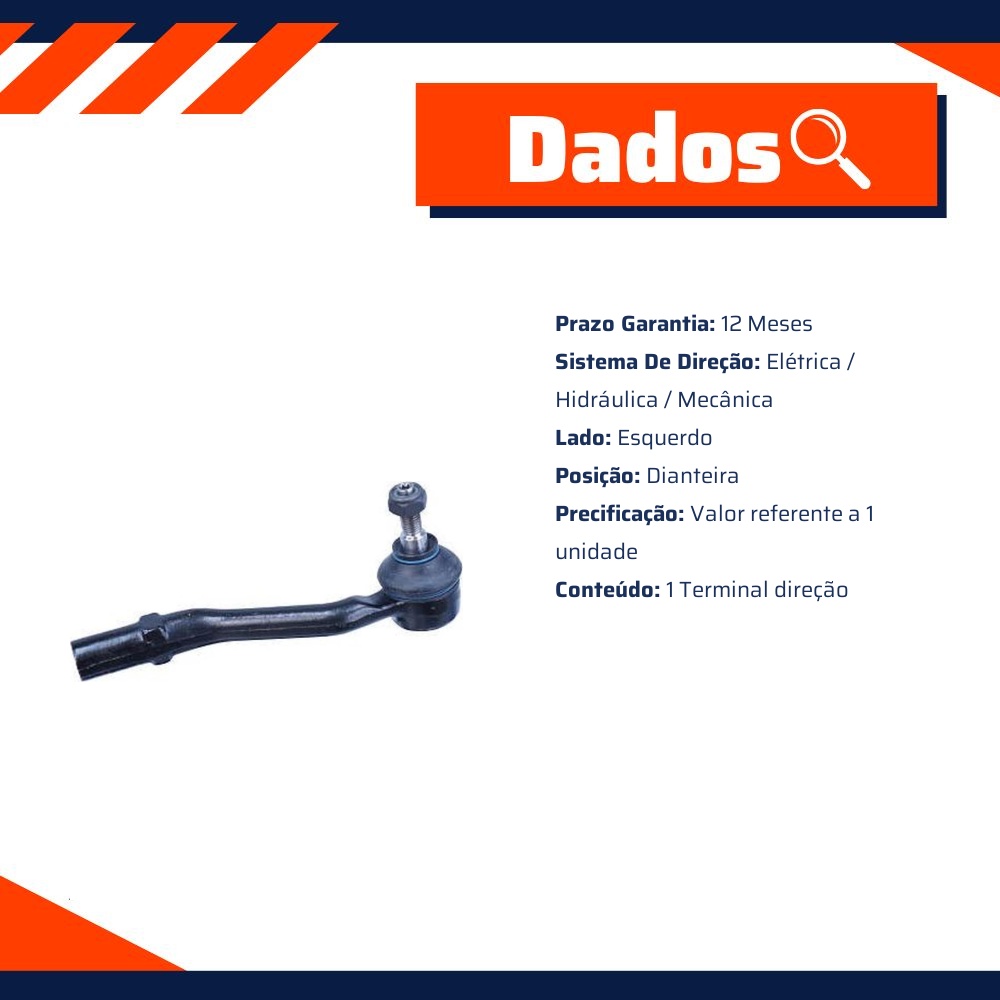 Terminal Direção Dianteiro Esquerdo para Citroen C3 e C3 Picasso - Cofap - TDC55001M