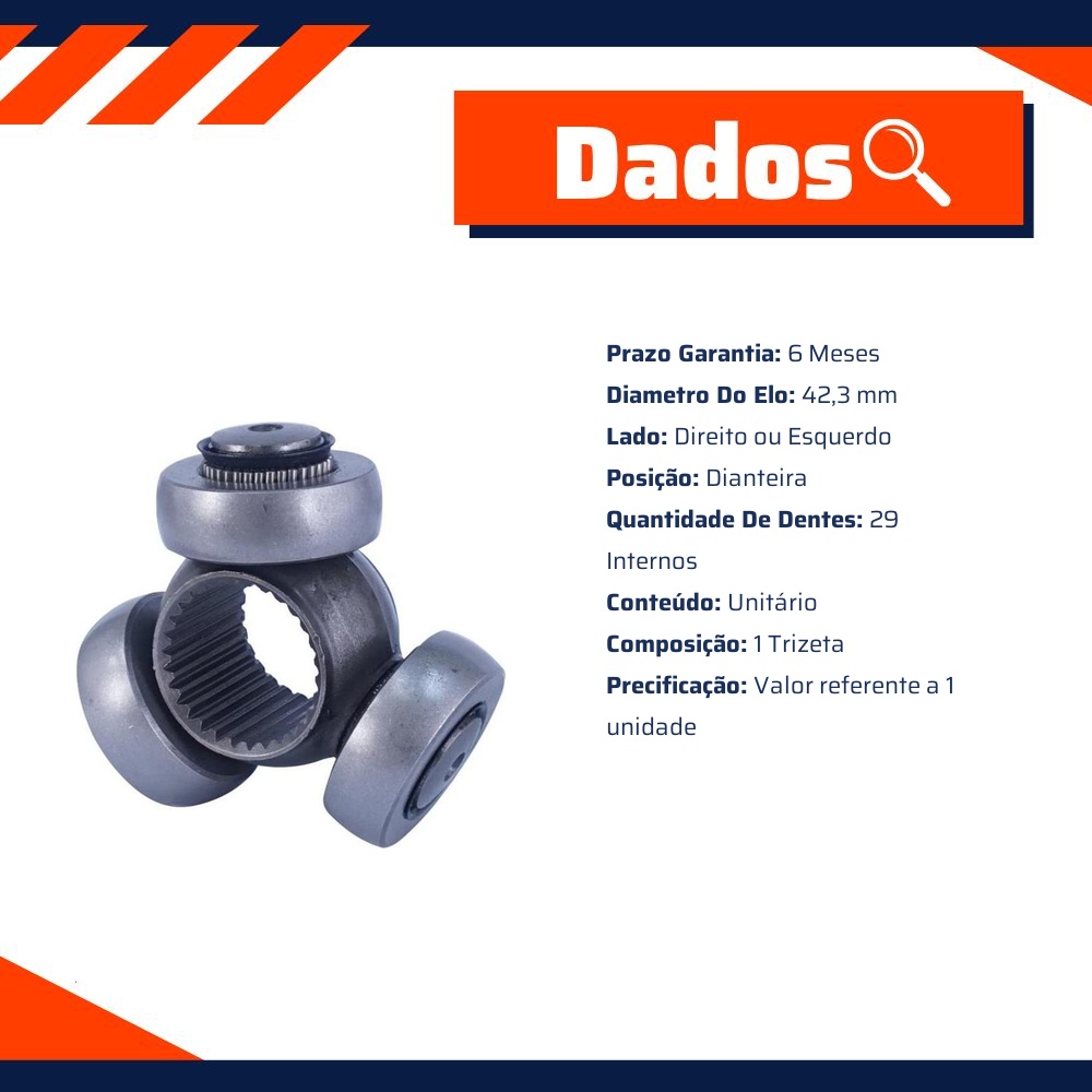 Trizeta Dianteira Câmbio para Citroen Jumper e Fiat Ducato - Cofap - TRC03509