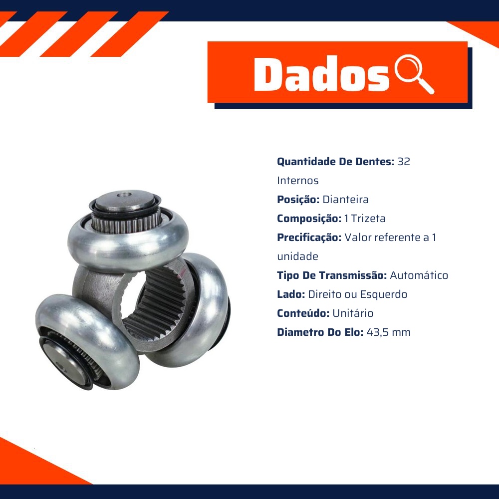 Trizeta Dianteira Câmbio Automático para Hyundai Tucson - Cofap - TRC32006