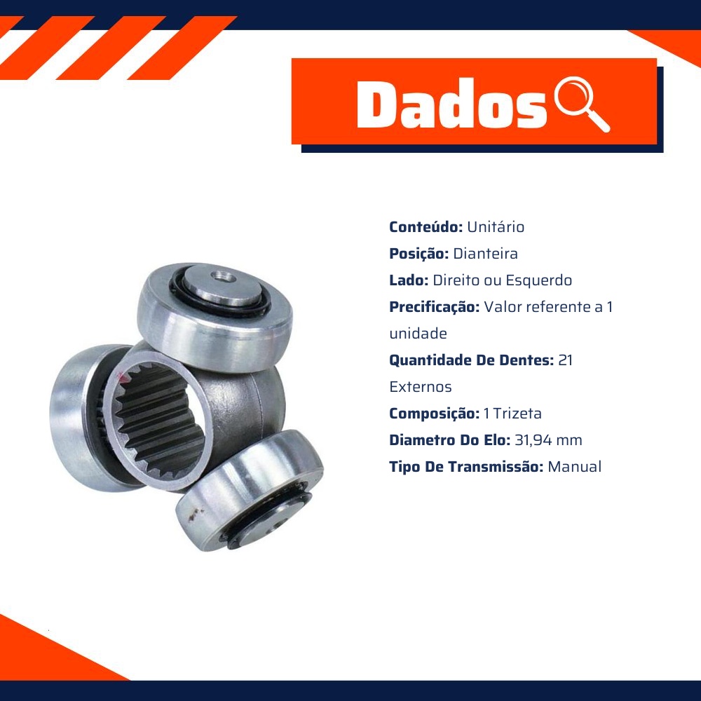 Trizeta Dianteira Câmbio Manual - Cofap - TRC03514