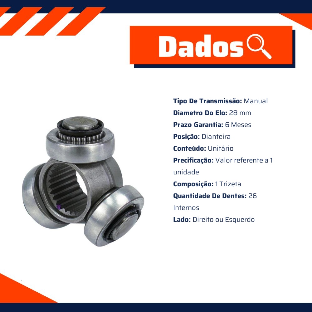 Trizeta Dianteira Câmbio Manual para Volkswagen Cross Up! e Up! - Cofap - TRC01004