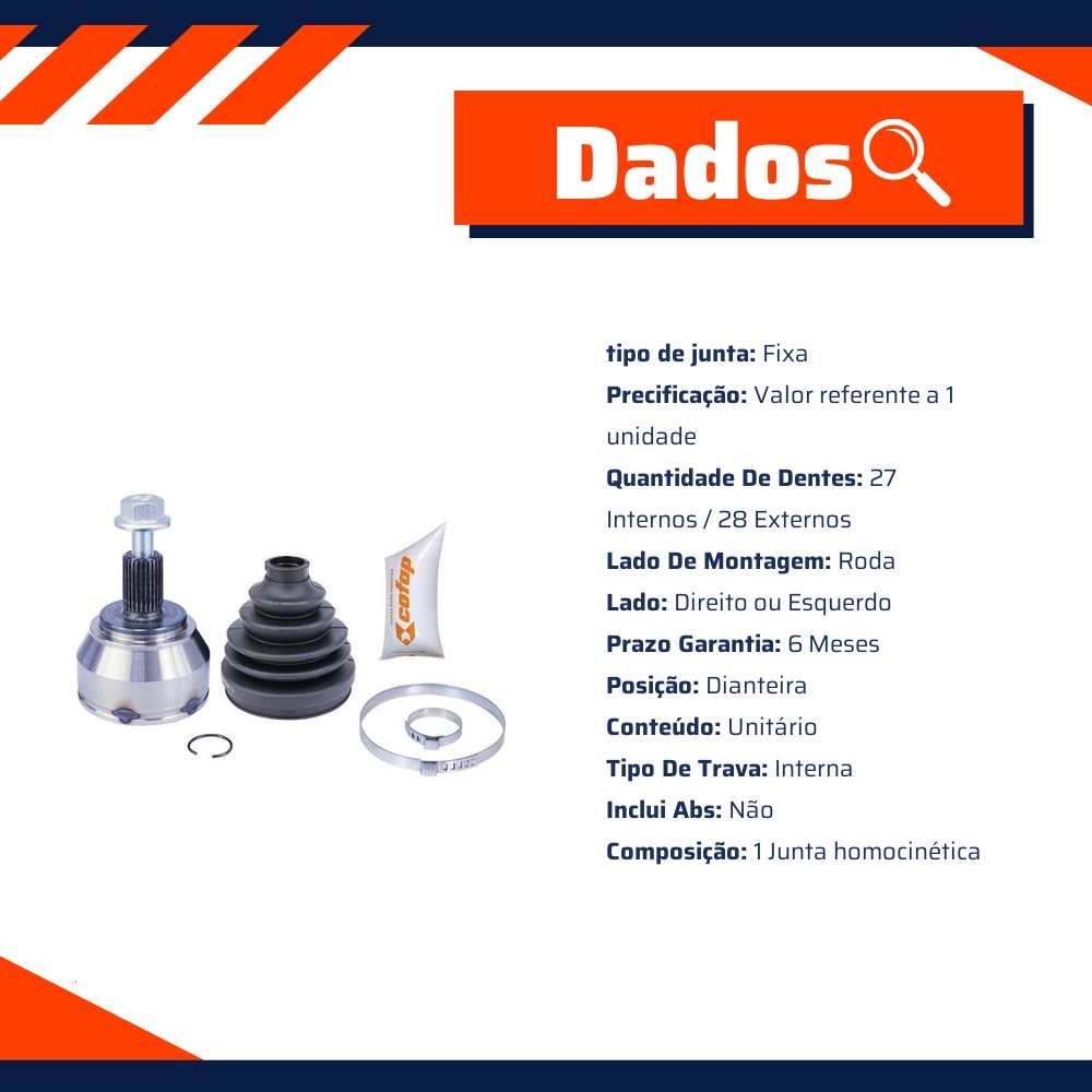 Junta Homocinética Dianteira Roda para Volkswagen Amarok - Cofap - JHC01116