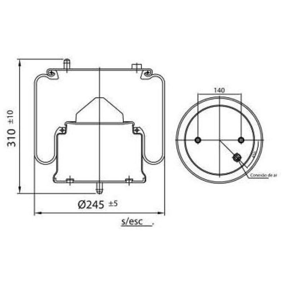 Mola Pneumática para Scania K124 - Cofap - MPC06202