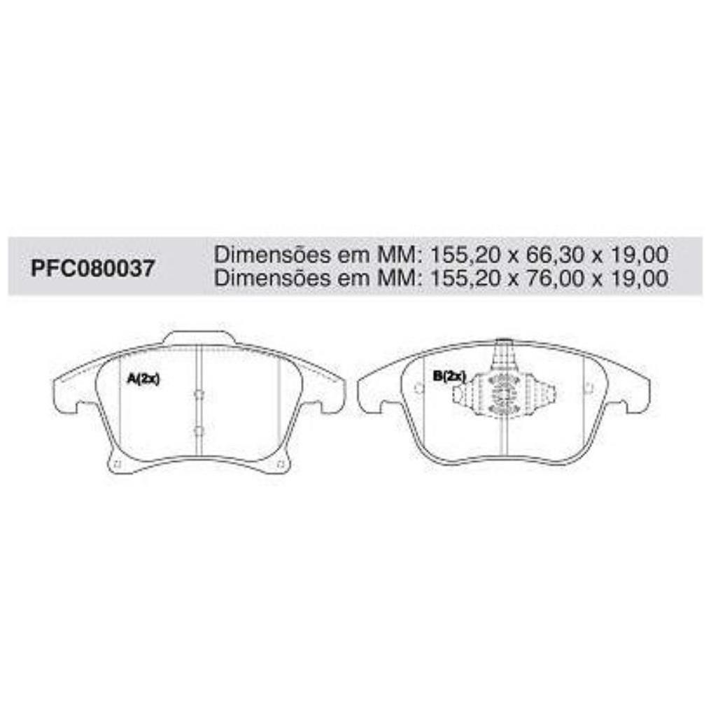 Pastilha Freio Dianteira Fomoco para Ford Fusion - Cofap - PFC080037