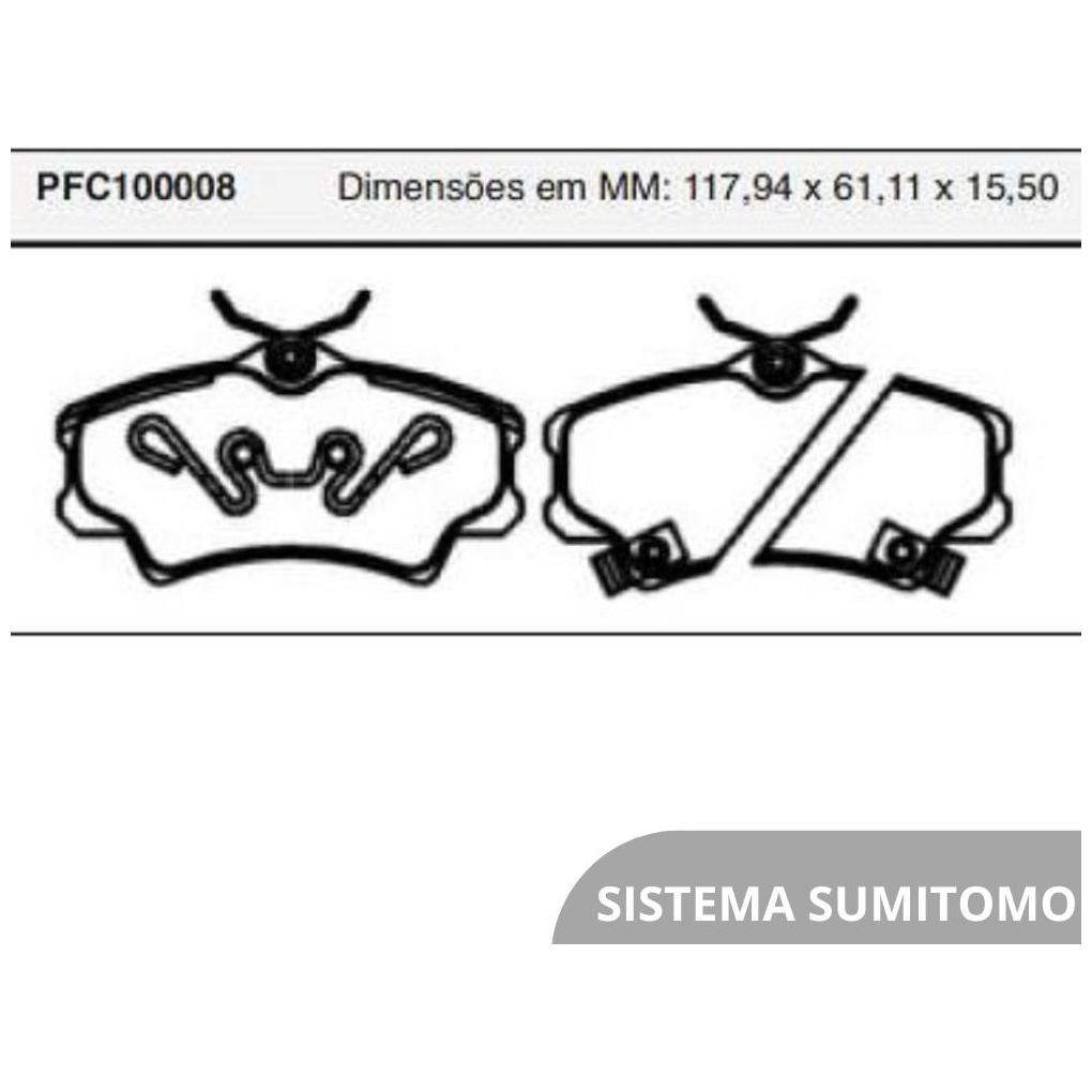 Pastilha Freio Dianteira Sumitomo para Honda Civic - Cofap - PFC100008
