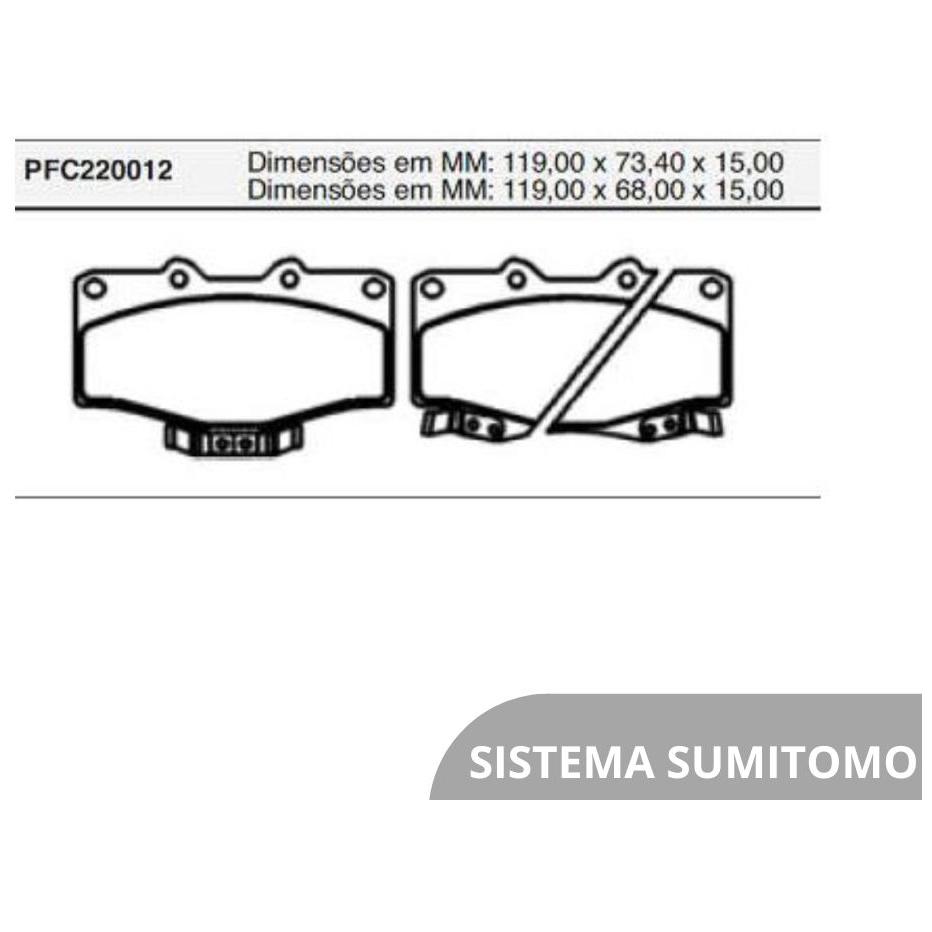 Pastilha Freio Dianteira Sumitomo para Toyota Hilux e Hilux SW4 - Cofap - PFC220012