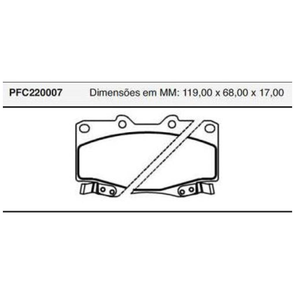 Pastilha Freio Dianteira Varga para Toyota Hilux - Cofap - PFC220007